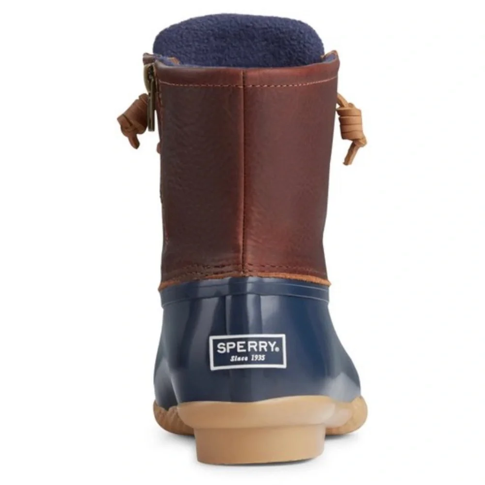 🌸NEW Sperry Blue and Brown Rain & Snow Boots Women’s Sz 7.5 With Box.